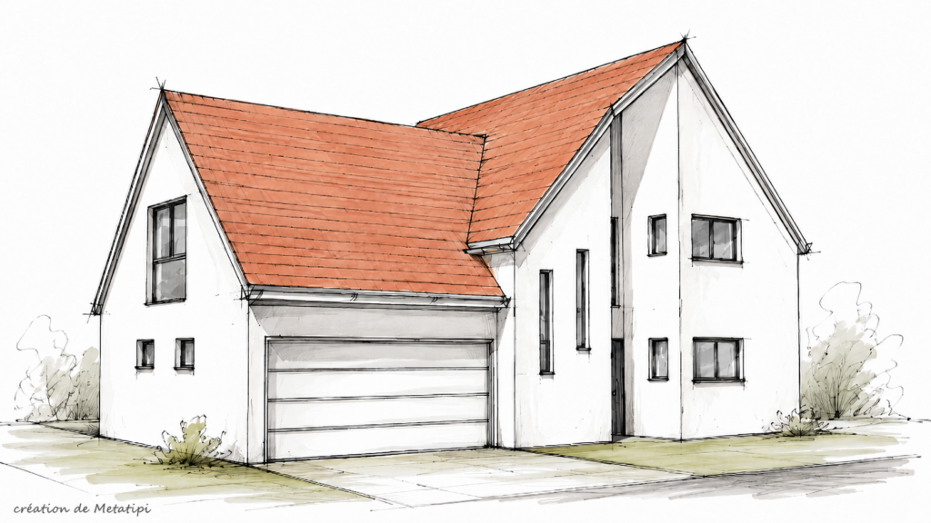 Croquis plan construction maison neuve