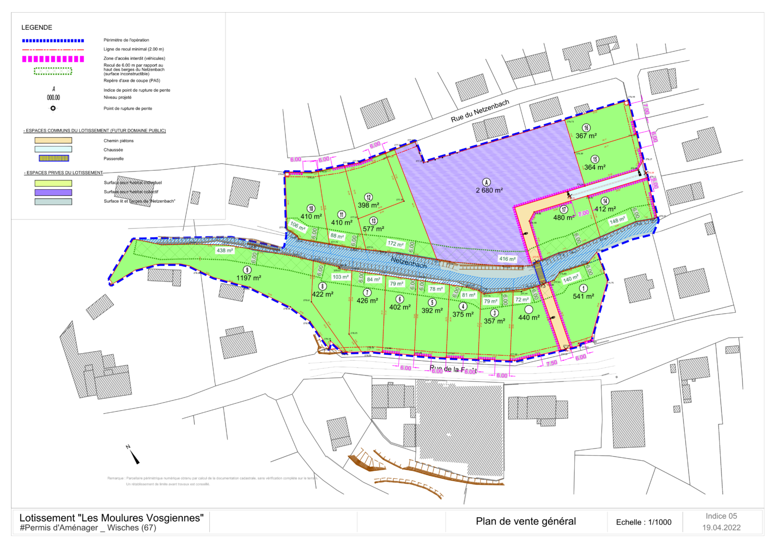 Plan Lotissement terrain Wisches lot MetAtipi